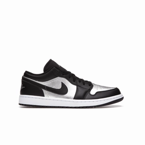 Nike Air Jordan 1 Low Black Metallic Silver (Womens)