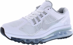 Nike Air Max 2013 Big Kids' Shoes (555426-100, White/Metallic Silver) Size 5