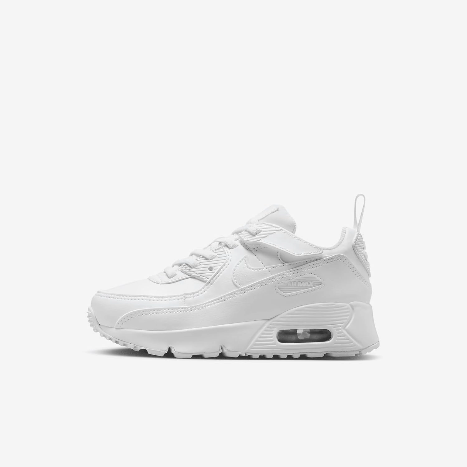 Nike Air Max 90 EasyOn Little Kids' Shoes (HF6357-102, White/Metallic Silver/White/White) Size 1.5