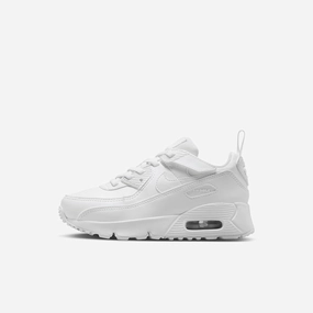 Nike Air Max 90 EasyOn Little Kids' Shoes (HF6357-102, White/Metallic Silver/White/White) Size 2