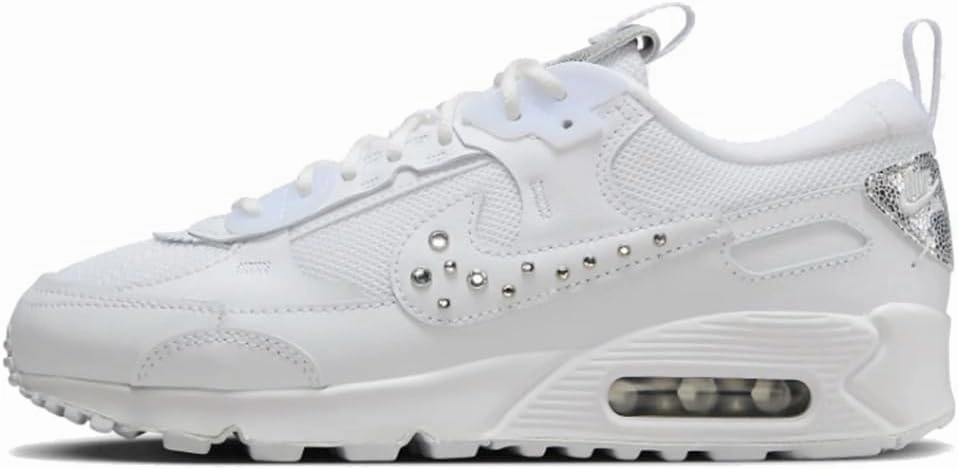 Nike Air Max 90 Futura Women's Shoes (FQ8888-100, White/Metallic Silver/Chrome/Platinum Tint) Size 9.5