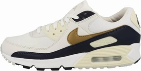 Nike Air Max 90 Next Nature Women's Shoes (HF3444-100, White/Obsidian/Coconut Milk/Metallic Gold) Size 8