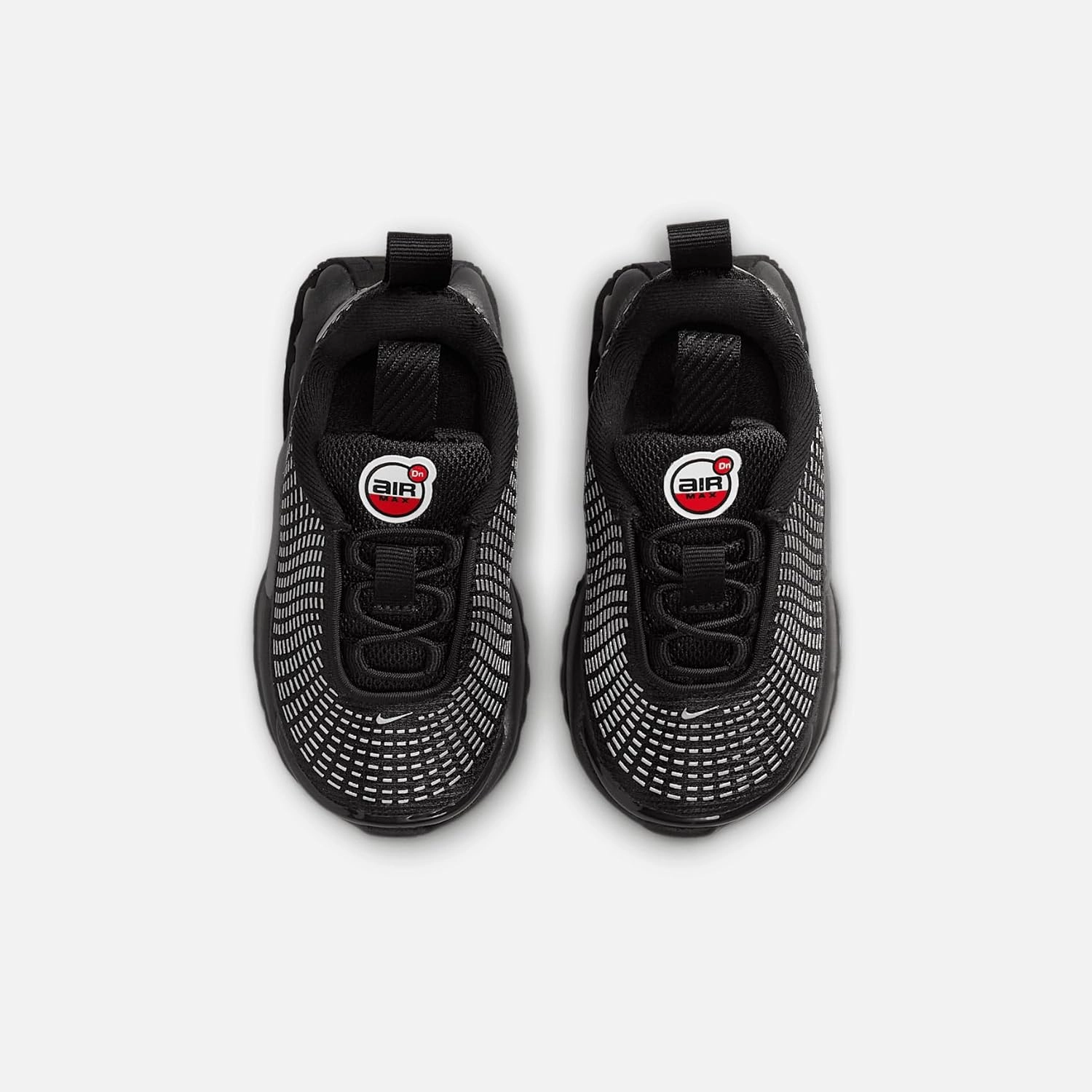 Nike Air Max Dn Baby/Toddler Shoes (FN4452-009, Black/Black/Metallic Silver/University Red)