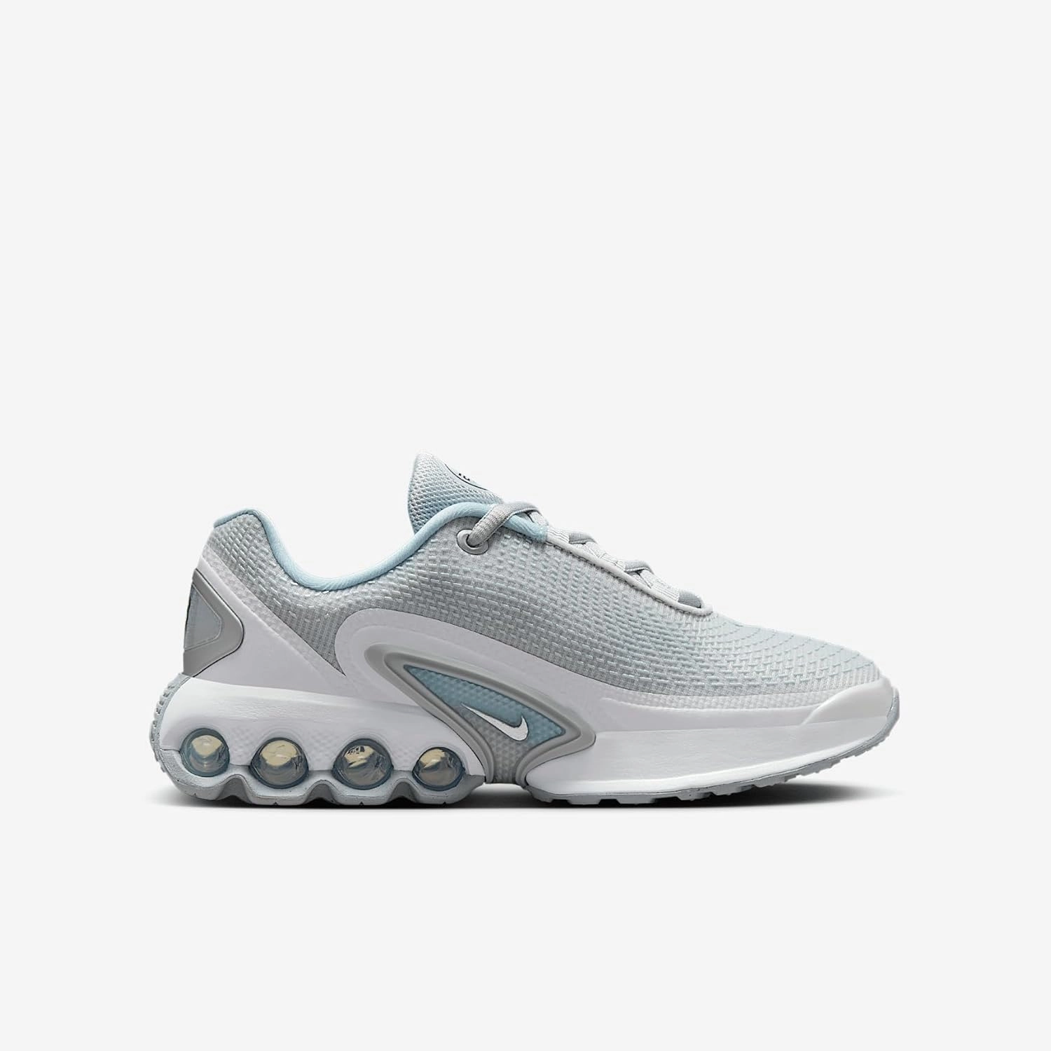 Nike Air Max Dn Big Kids' Shoes (HQ3256-043, Pure Platinum/Glacier Blue/White/Metallic Silver)
