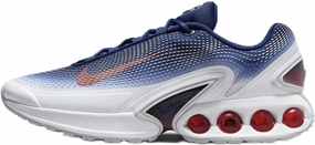 Nike Air Max Dn Men's Shoes (FV2250-100, White/Blue Void/Metallic Silver/Bright Crimson) Size 9.5