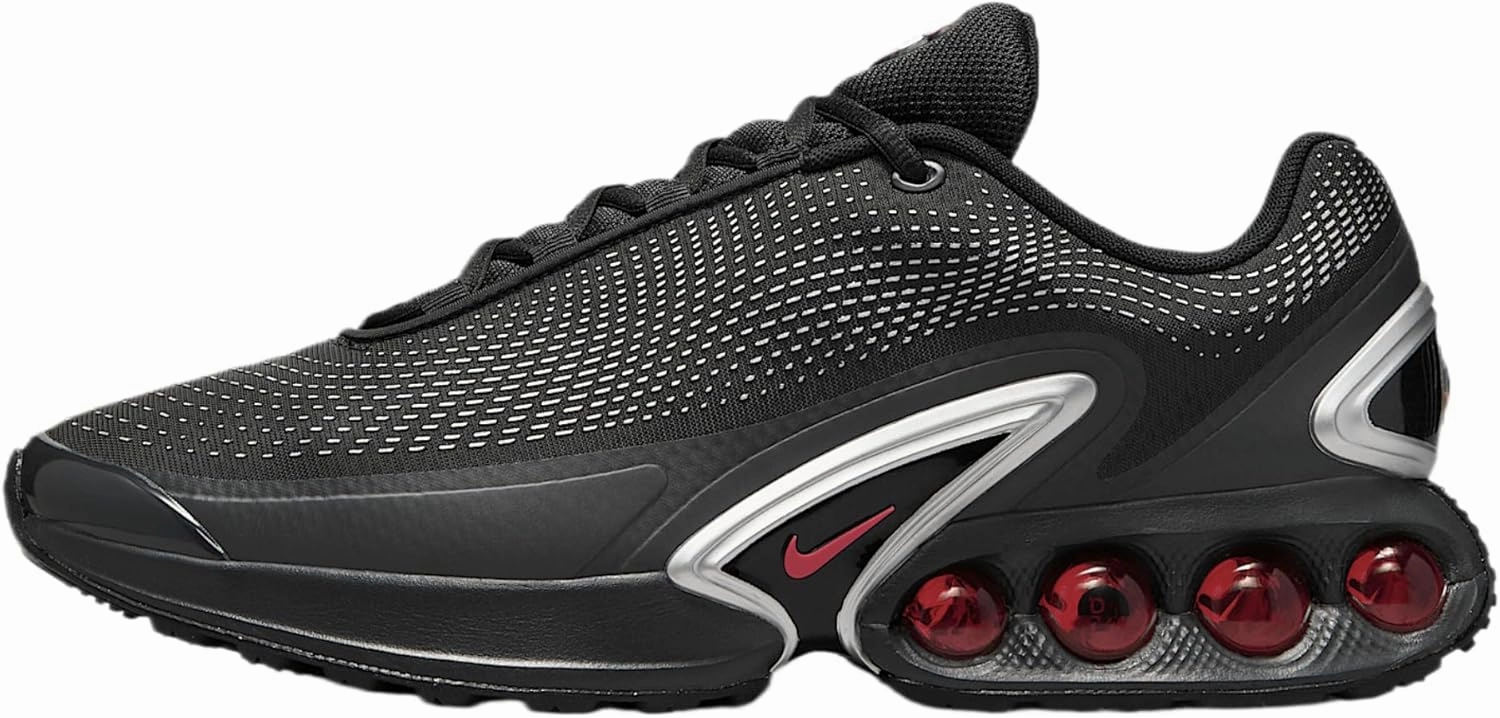 Nike Air Max Dn Shoes (DV3337-016, Black/Black/Metallic Silver/University Red)