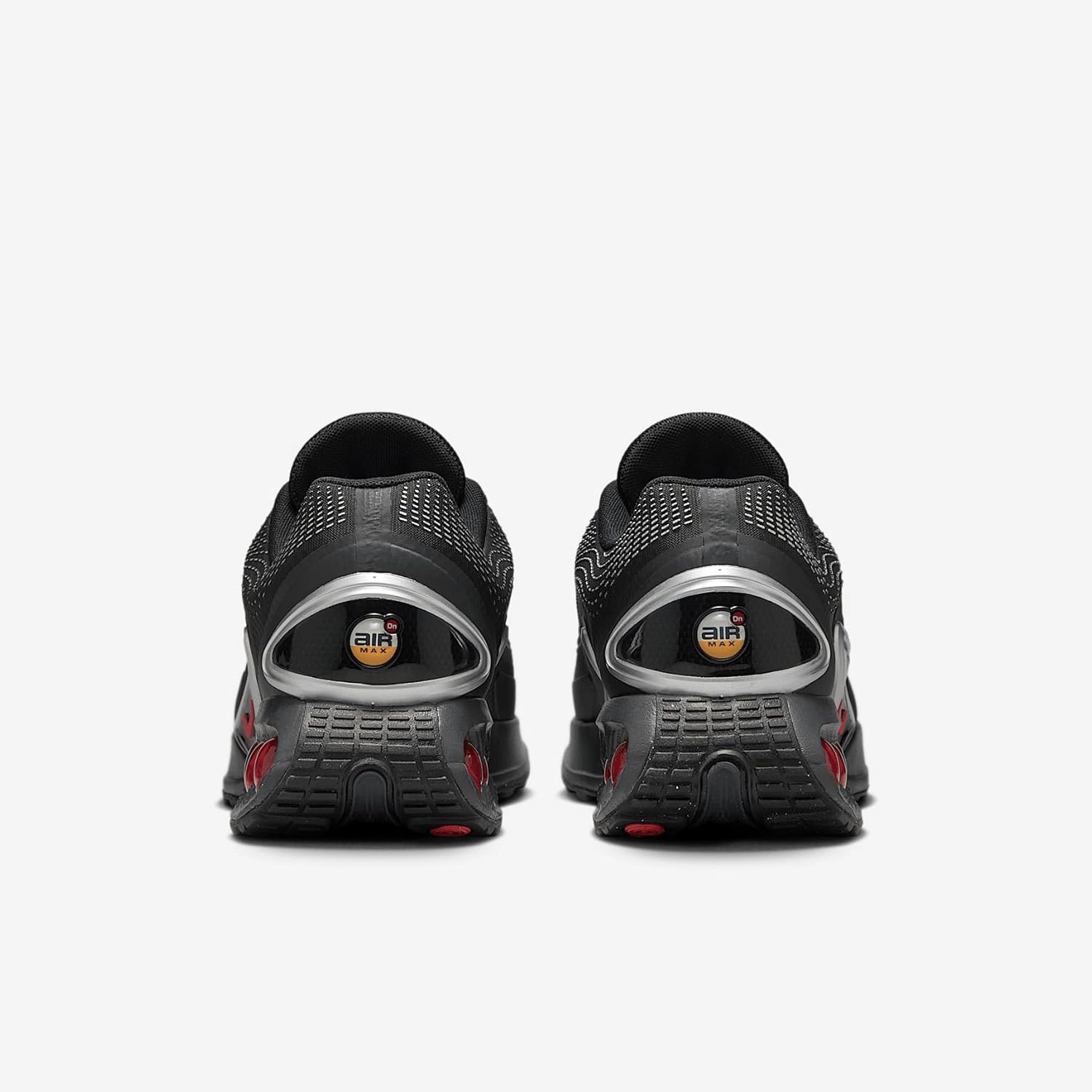 Nike Air Max Dn Shoes (DV3337-016, Black/Black/Metallic Silver/University Red)