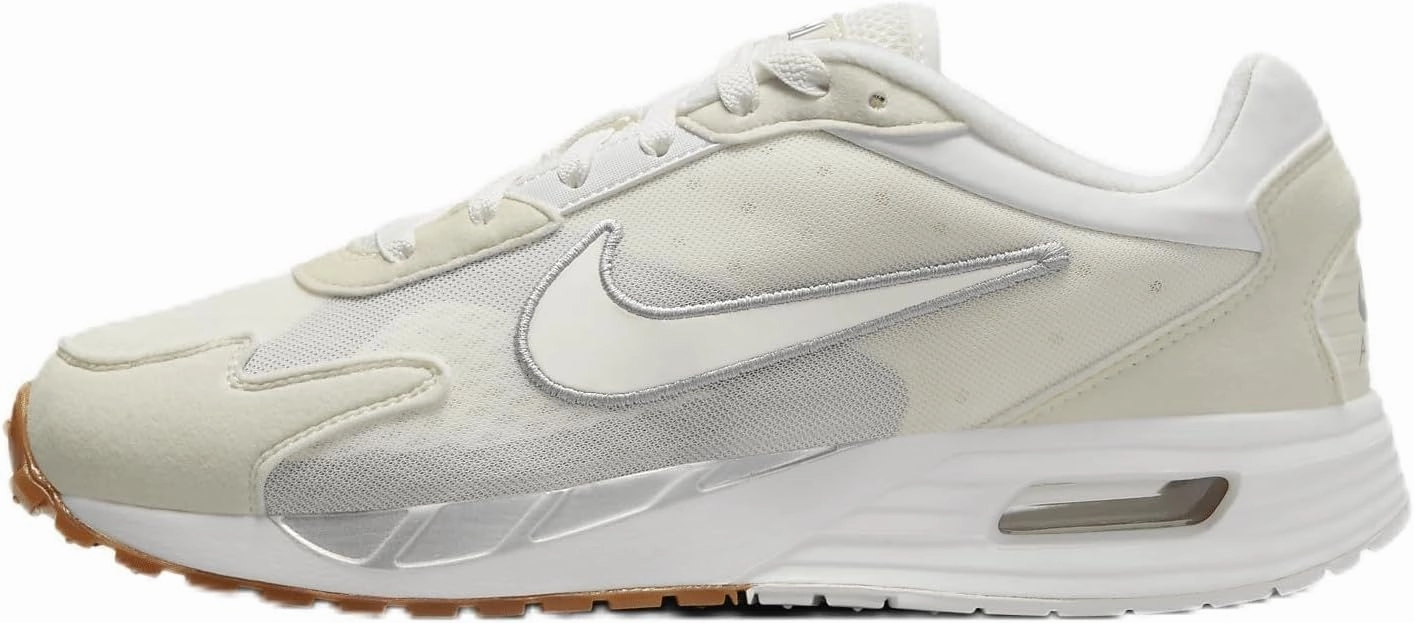 Nike Air Max Solo Women's Shoes (FN0784-104, Summit White/Metallic Silver/Gum Light Brown/Sail) Size 8