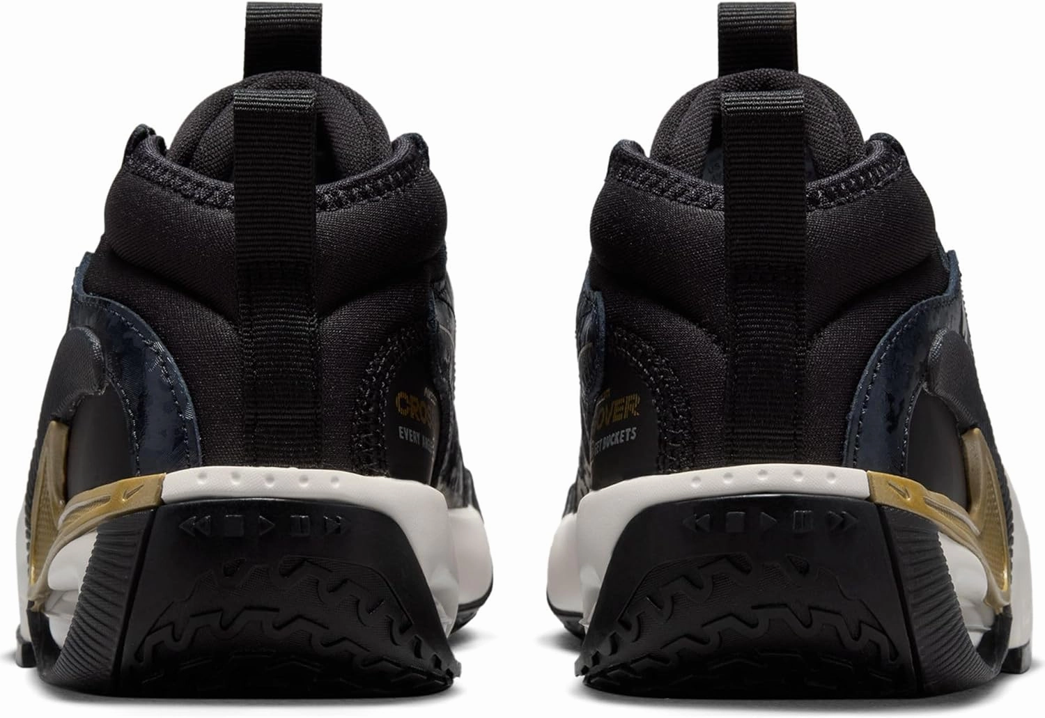 Nike Air Zoom Crossover 2 Big Kids' Basketball Shoes (FZ7312-001, Black/Pale Ivory/Metallic Gold)