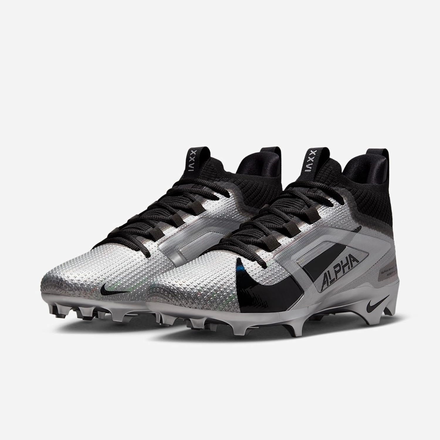 Nike Alpha Menace 4 Elite Saquon Barkley Football Cleats (Black/Wolf Grey/Metallic Silver)
