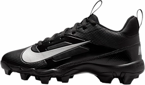 Nike Alpha Menace 4 Shark Big Kids' Football Cleats (Wide) (FQ4016-002, Black/Metallic Silver)