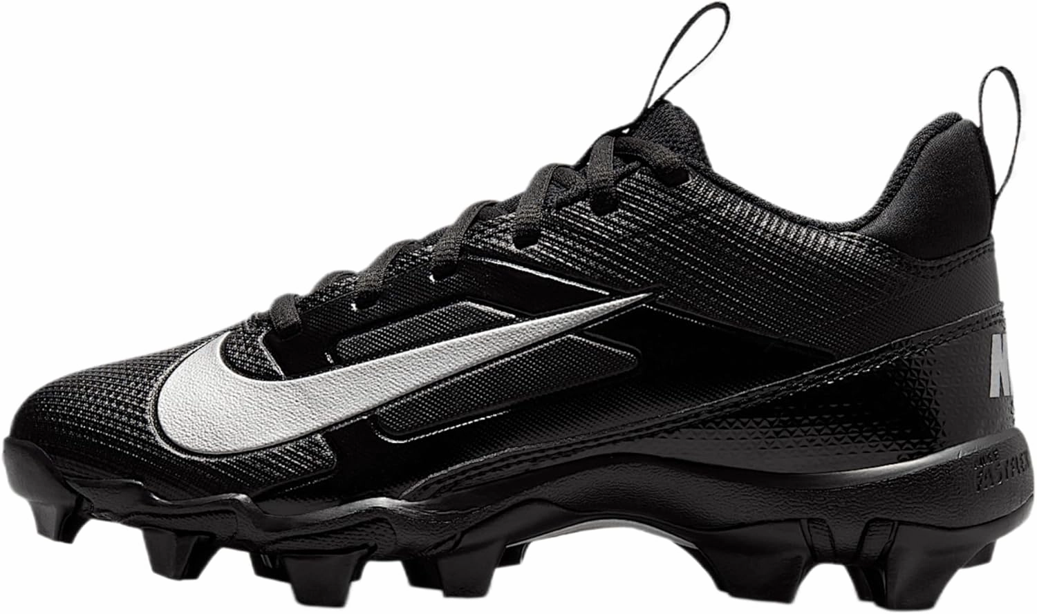 Nike Alpha Menace 4 Shark Big Kids' Football Cleats (Wide) (FQ4016-002, Black/Metallic Silver)
