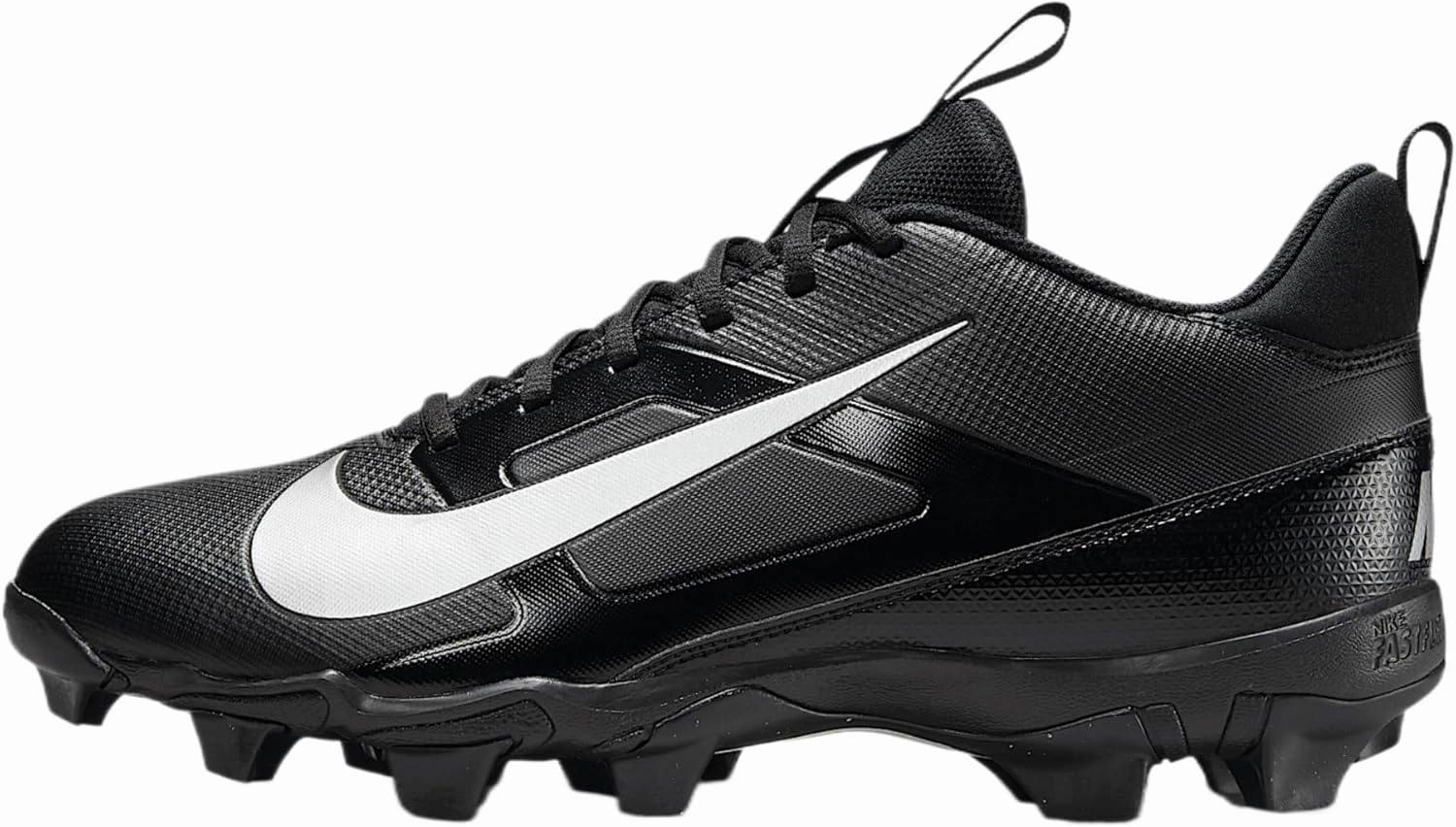 Nike Alpha Menace 4 Shark Football Cleats (Wide) (FQ3875-002, Black/Metallic Silver)