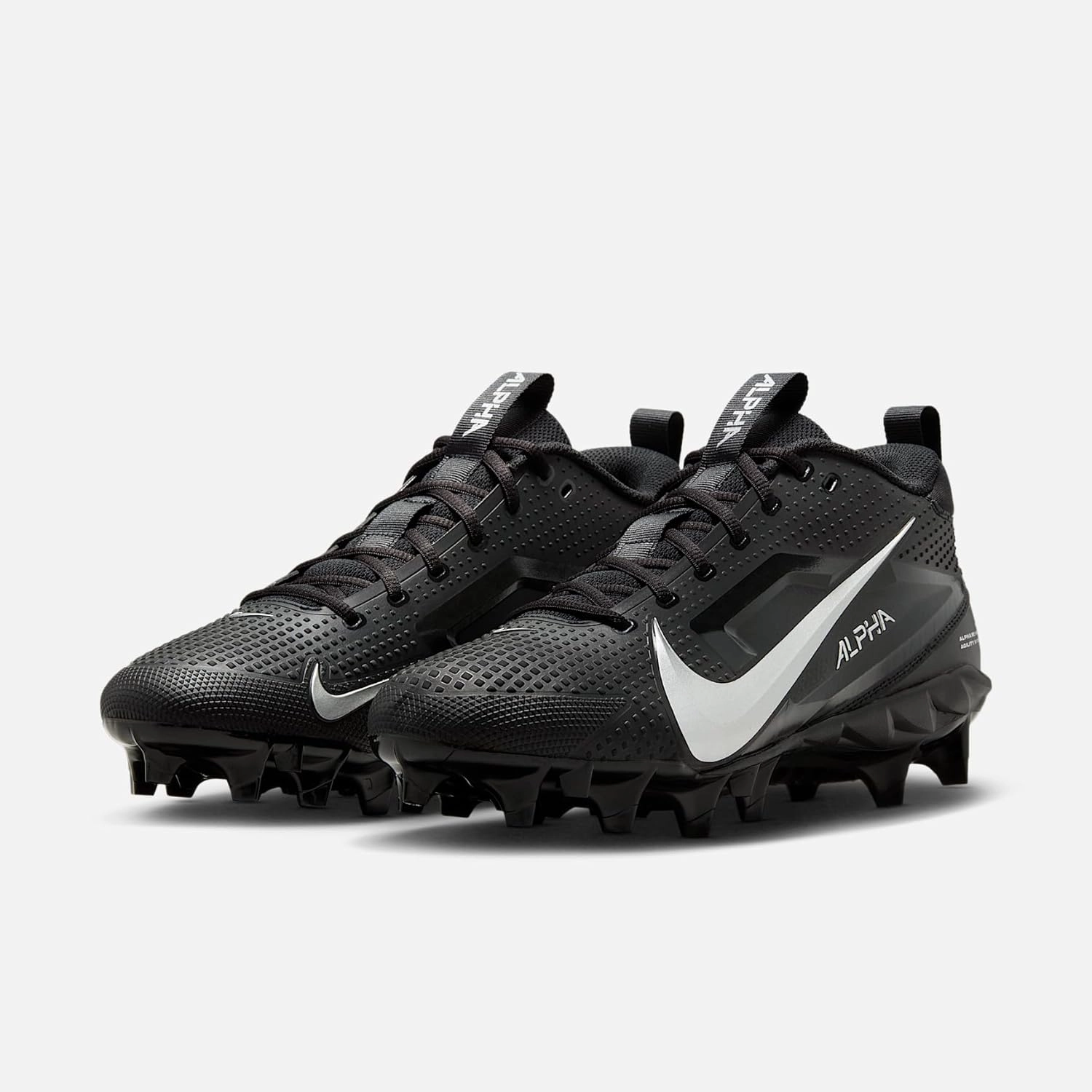 Nike Alpha Menace 4 Varsity Football Cleats (Black/Metallic Silver)