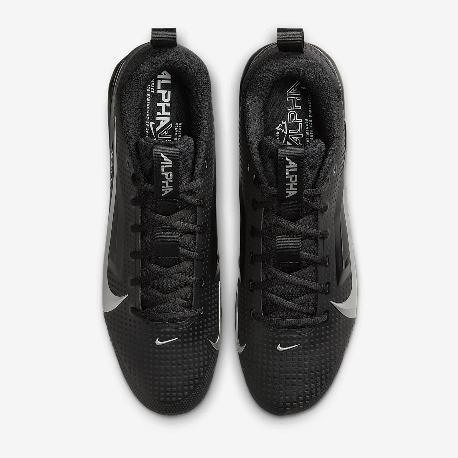 Nike Alpha Menace 4 Varsity Football Cleats (Black/Metallic Silver)