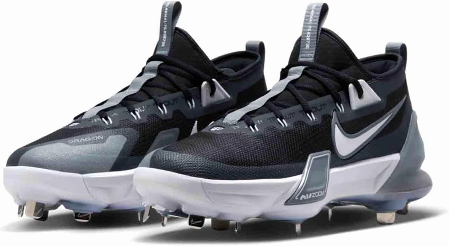 Nike Force Zoom Trout 9 Elite Baseball Cleats (FB2906-003, Black/Anthracite/White/Metallic Silver)
