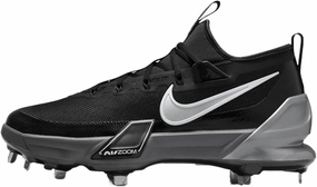 Nike Force Zoom Trout 9 Elite Baseball Cleats (FB2906-003, Black/Anthracite/White/Metallic Silver) Size 10