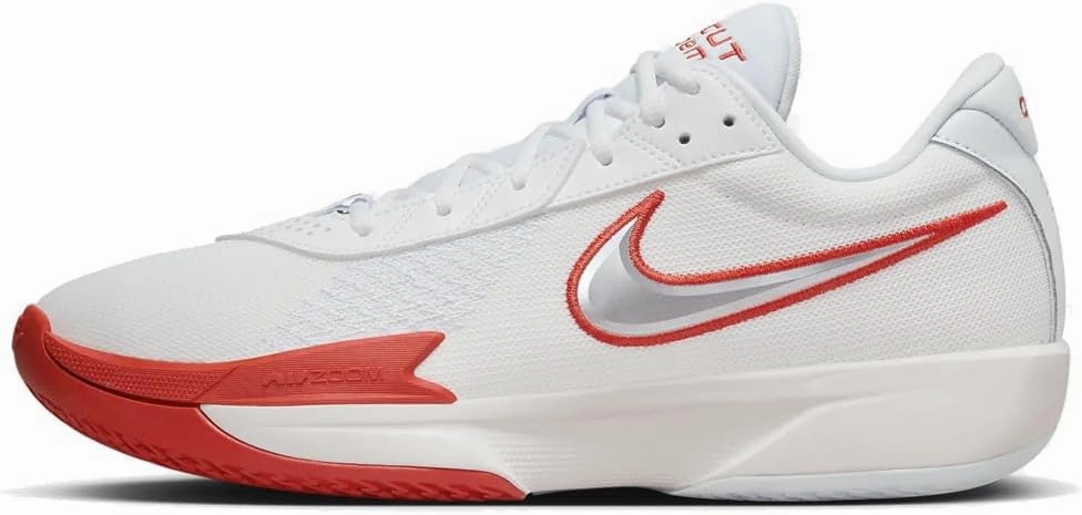 Nike G.T. Cut Academy Men's Basketball Shoes (FB2599-101, Summit White/Picante RED/Football Grey/Metallic Silver) Size 9.5