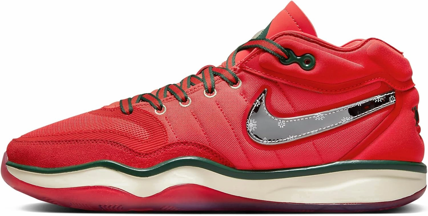 Nike G.T. Hustle 2 Men's Basketball Shoes (DJ9405-601, Track Red/Mystic Red/Fir/Metallic Silver) Size 12