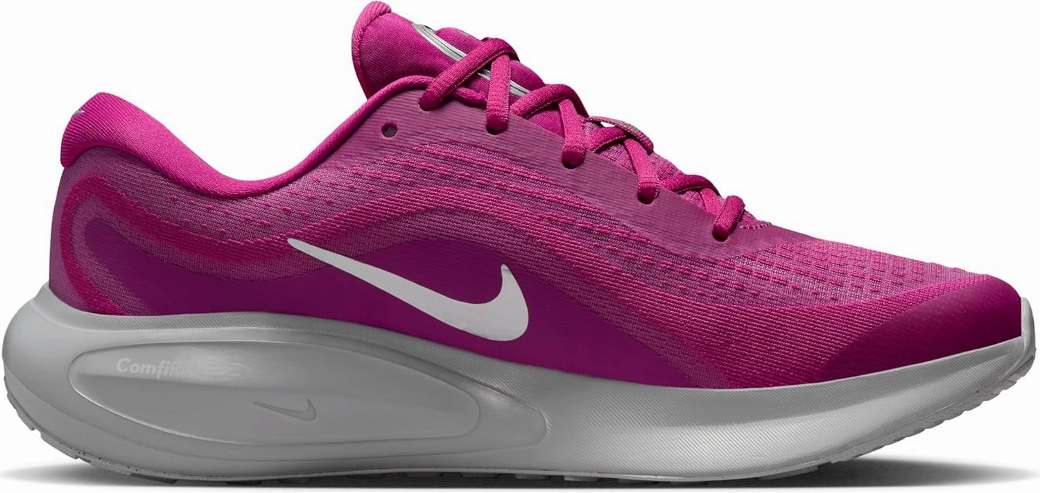 Nike Journey Run PRM Women's Road Running Shoes (FZ3090-500, Hot Fuchsia/Wolf Grey/Metallic Silver)