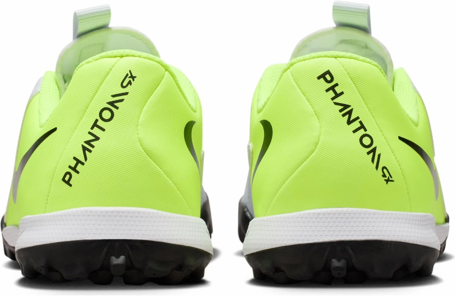 Nike Jr. Phantom GX 2 Academy Little/Big Kids' TF Soccer Shoes (FJ2608-003, Metallic Silver/Volt/Black)