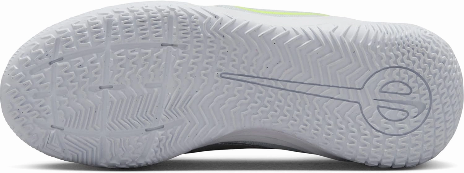 Nike Jr. Tiempo Legend 10 Academy Little/Big Kids' Indoor/Court Low-Top Soccer Shoes (DV4350-001, Metallic Silver/Volt/Black)