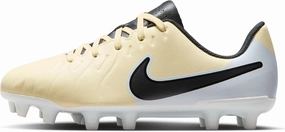 Nike Jr. Tiempo Legend 10 Club Little/Big Kids' Multi-Ground Low-Top Soccer (DV4352-700, Lemonade/Metallic Gold Coin/Black) Size 6