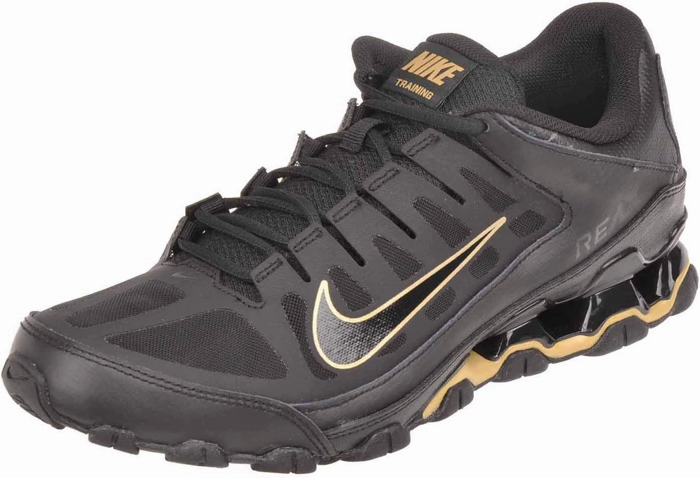 Nike Men's Neck Low-Top Sneakers, Black Metallic Gold Black, 9 US