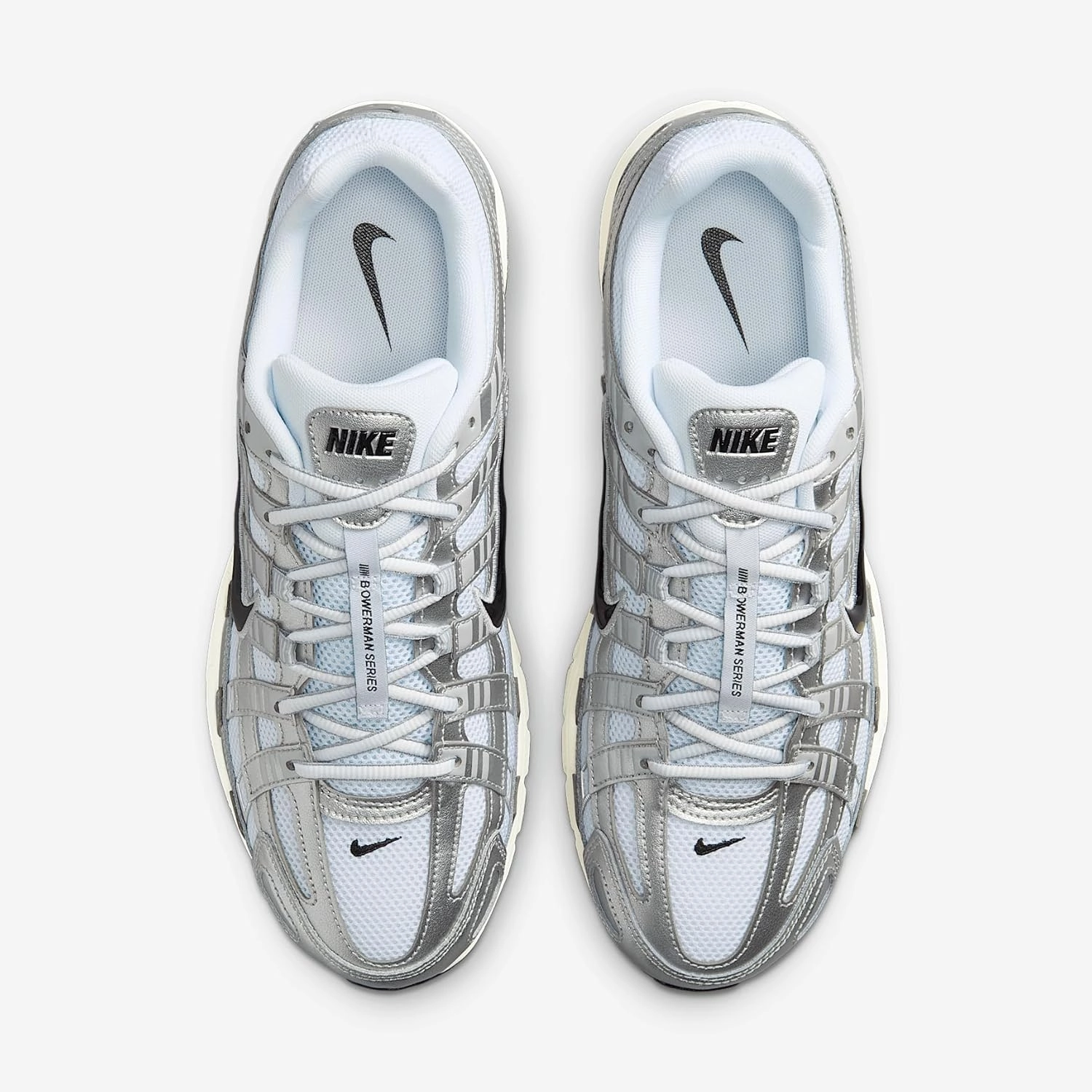 Nike P-6000 Shoes (CD6404-105, White/Metallic Silver/Flat Silver/Black)