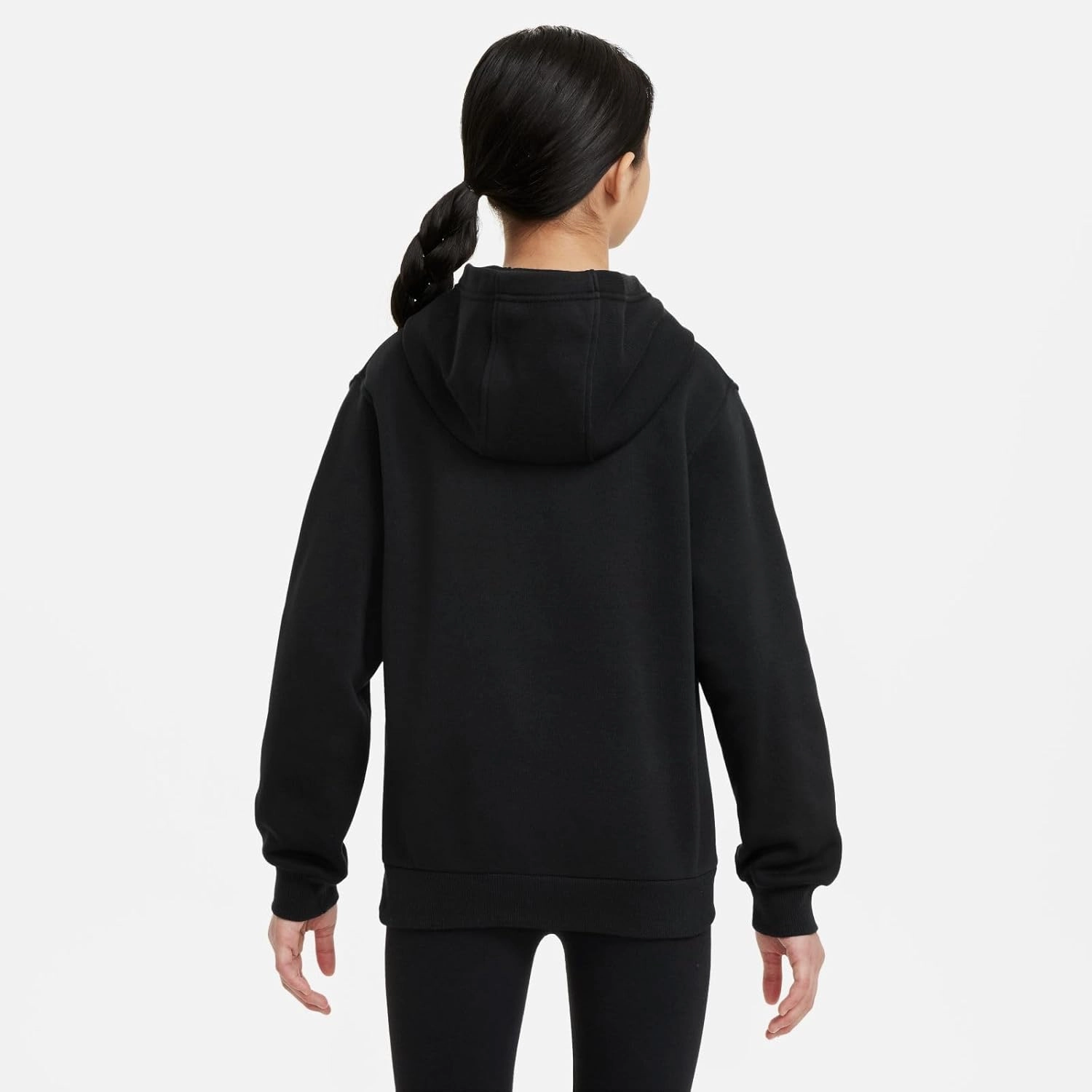 Nike Sportswear Club Fleece Big Kids' Hoodie (HQ0977-010, Black/Metallic Gold)