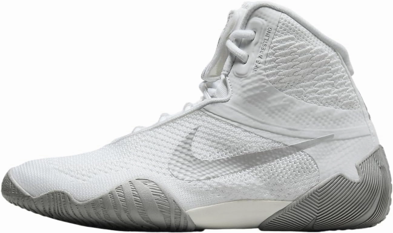 Nike Tawa Men's Wrestling Shoes (CI2952-100, White/White/Metallic Silver) Size 10.5