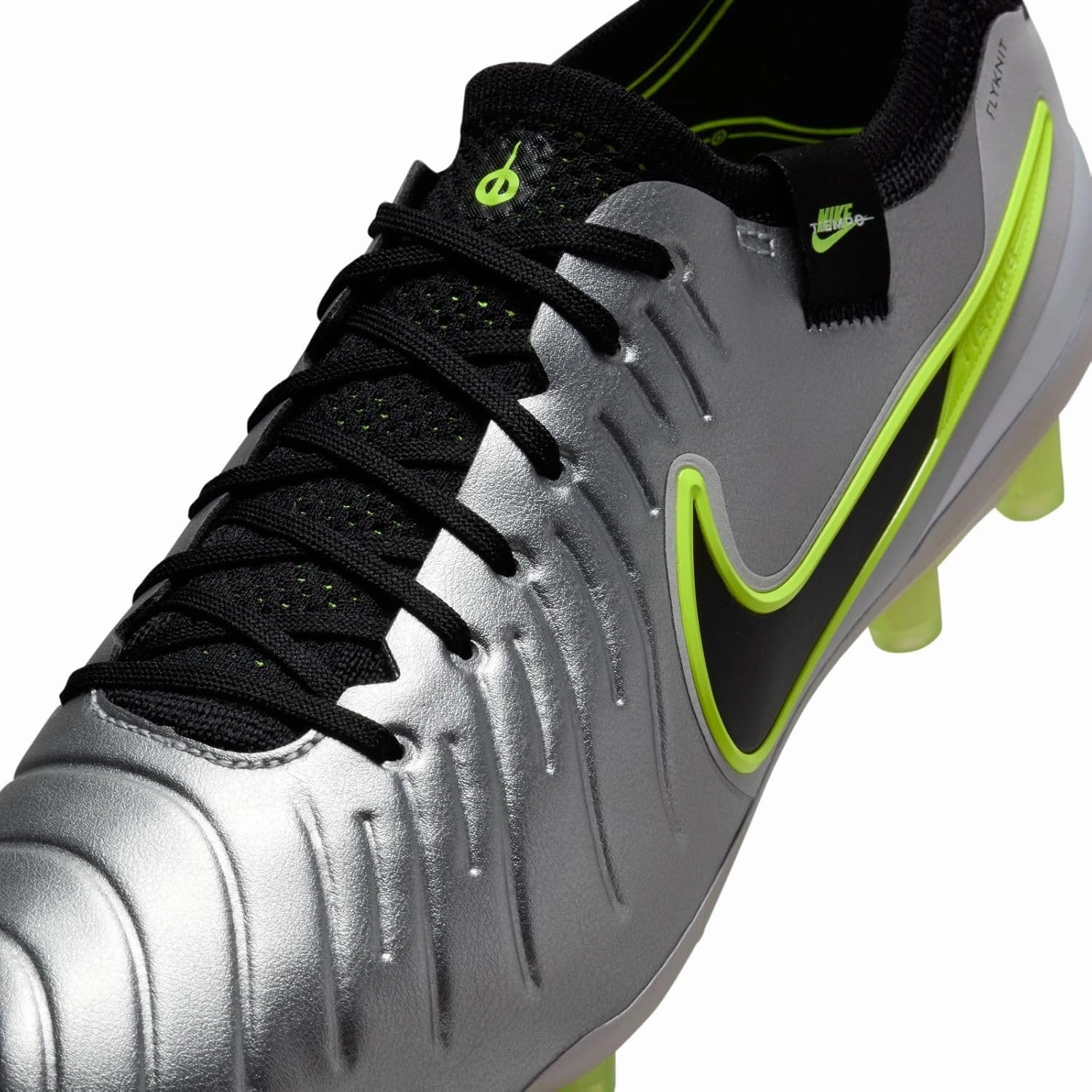 Nike Tiempo Legend 10 Elite Artificial-Grass Soccer Cleats (DV4330-001, Metallic Silver/Volt/Black)