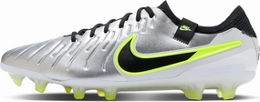 Nike Tiempo Legend 10 Elite Firm-Ground Low-Top Soccer Cleats (DV4328-001, Metallic Silver/Volt/Black) Size 8.5