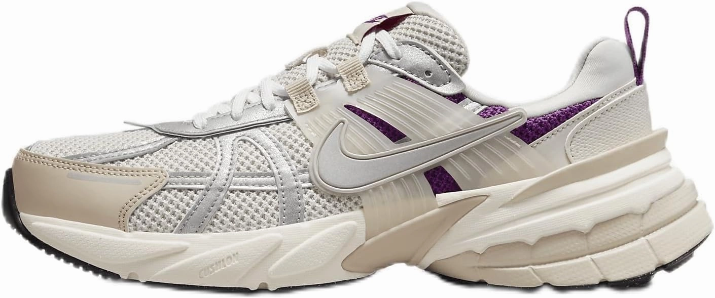 Nike V2K Run Premium Shoes (HF4305-072, Light Bone/Sanddrift/Viotech/Metallic Silver) Size 9