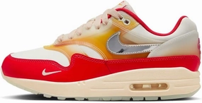 Nike Women's Air Max 1 '87 PRM Sail/Metallic Silver-Siren Red (FN7683 133) - 7.5