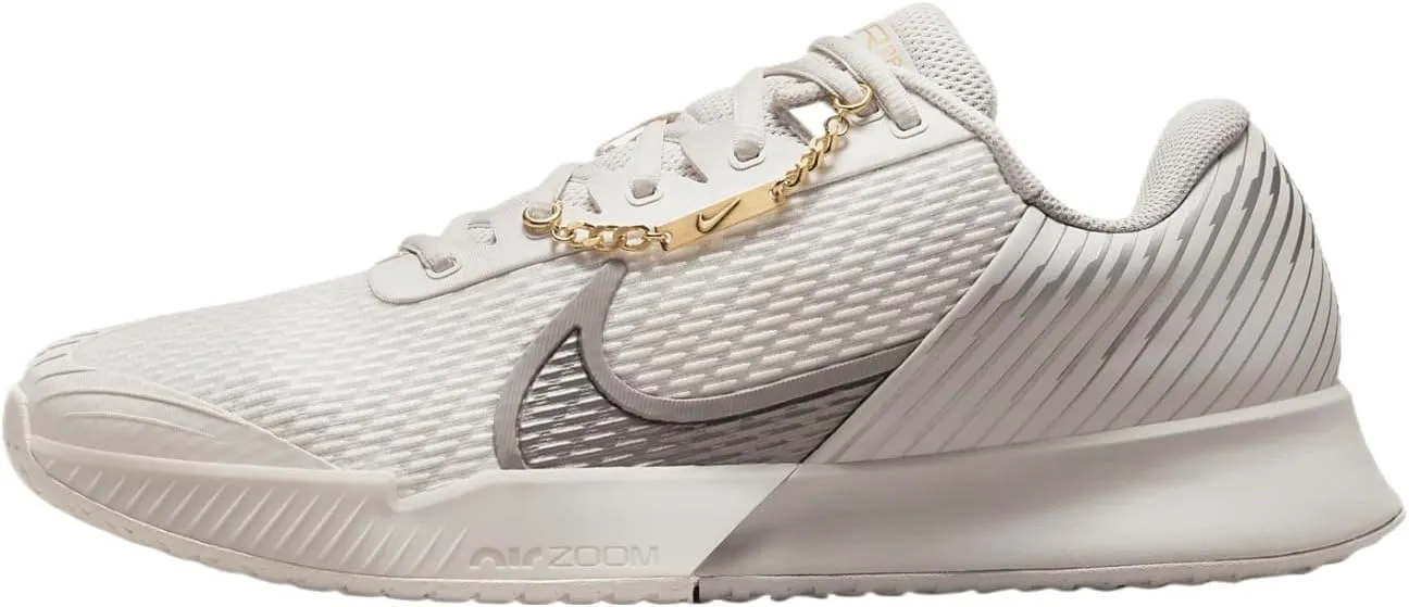 NikeCourt Vapor Pro 2 Premium Men's Hard Court Tennis Shoes (FZ1249-001, Phantom/College Grey/Metallic Gold)