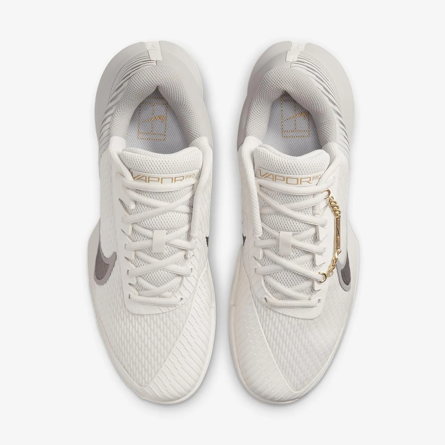 NikeCourt Vapor Pro 2 Premium Men's Hard Court Tennis Shoes (FZ1249-001, Phantom/College Grey/Metallic Gold)