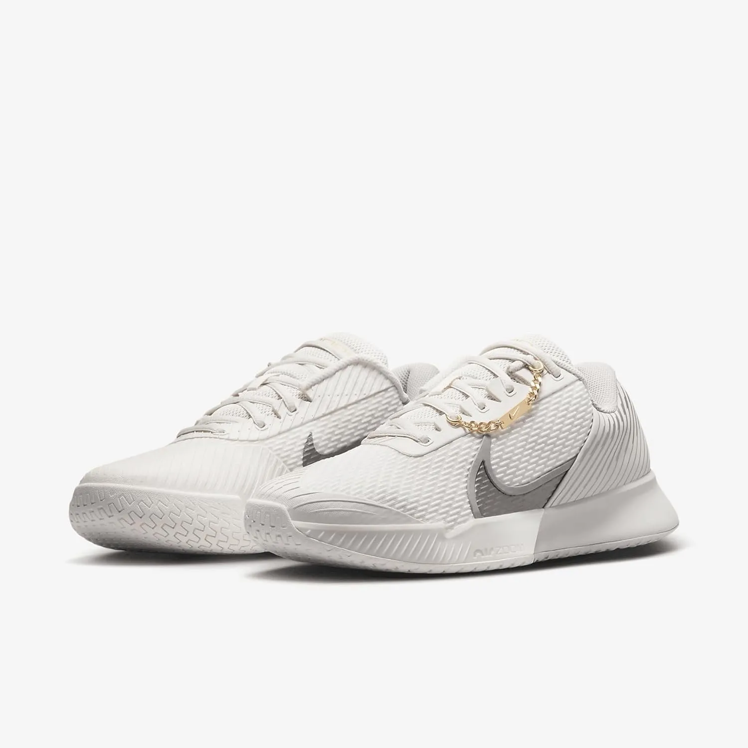 NikeCourt Vapor Pro 2 Premium Men's Hard Court Tennis Shoes (FZ1249-001, Phantom/College Grey/Metallic Gold)
