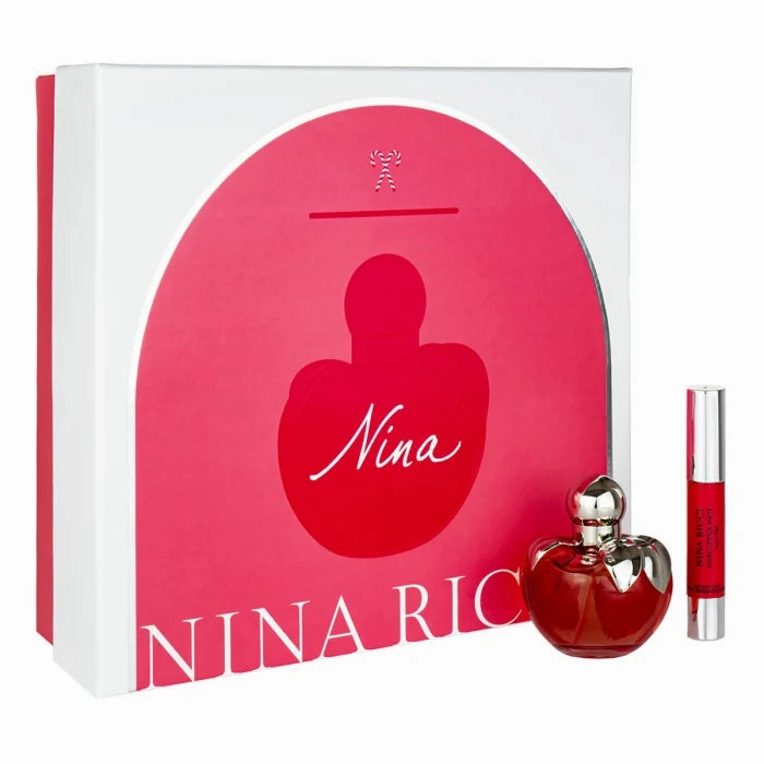 Nina Ricci Nina 2PCS Gift Set - 50ML EDT Spray   2.5G Pink Lipstick (Women)