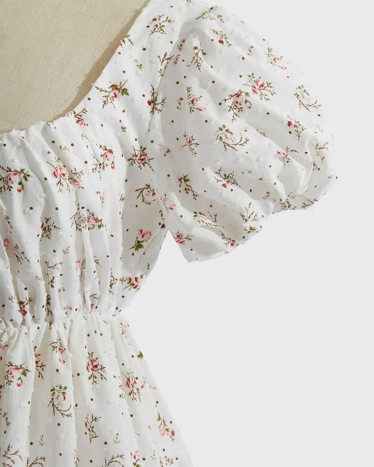 Nuoqi Regency Dresses for Women Floral Regency Era Dress Empire Waist Long Tea Party Dress