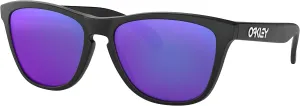Oakley Frogskins Sunglasses Matte Black with Violet Iridium Lens   Sticker