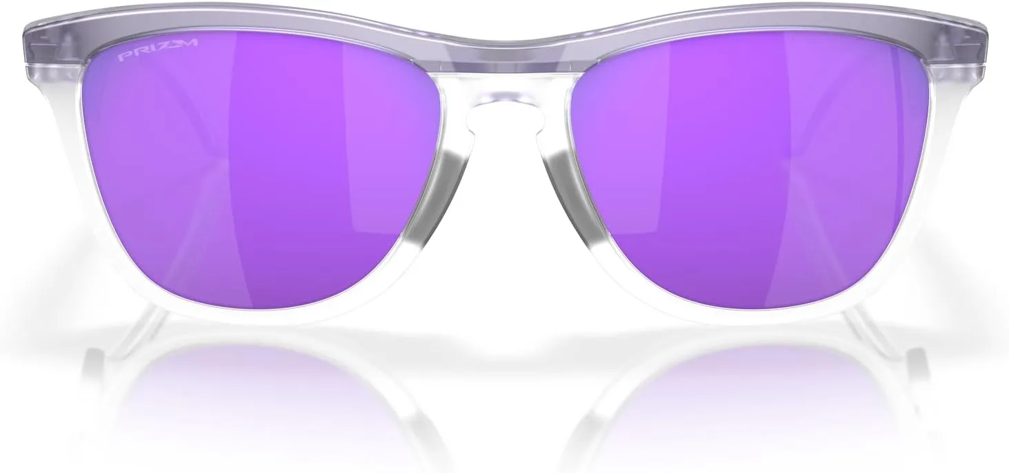 Oakley OO9289 Frogskins Hybrid Round Sunglasses, Matte Transparent Lilac/Clear/Prizm Violet, 55 mm