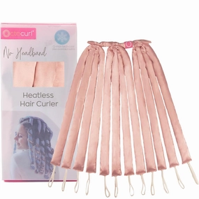 Octocurl Heatless Hair Curler - No Headband Octopus Curler - Overnight Curls for Medium Length Hair (Satin - Pink)