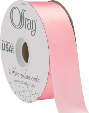 Offray 1.5" Wide Double Face Satin Ribbon LightPink50Yds, 50 Yards, Light Pink
