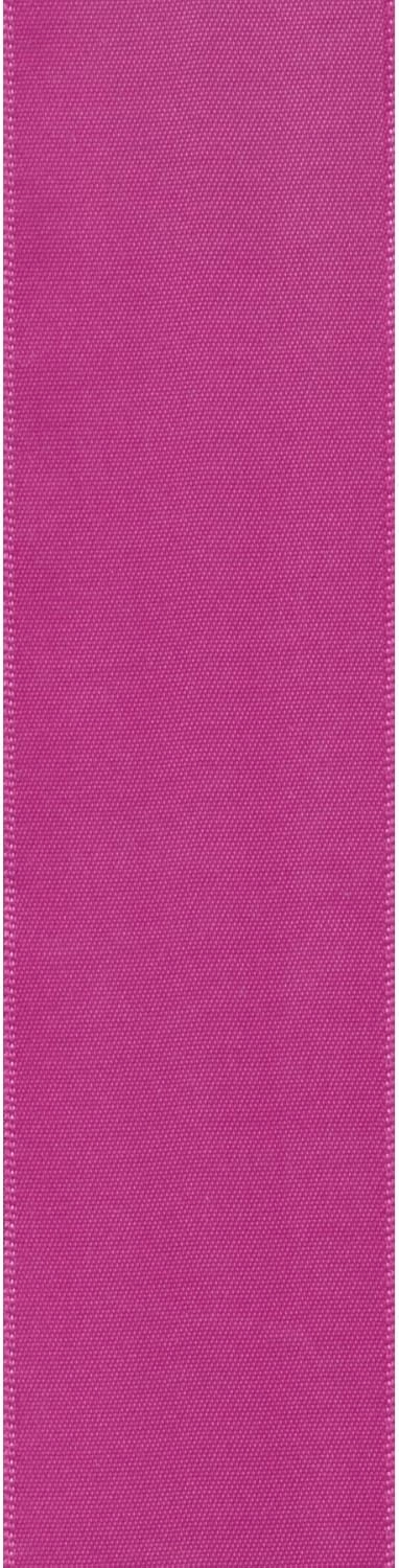 Offray Berwick 1.5" Wide Double Face Satin Ribbon, Wild Berry Pink, 50 Yds