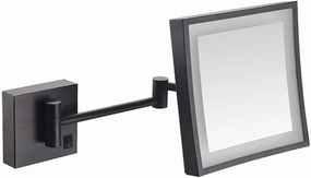 OGRAFF Makeup Mirror Lighted Vanity Bathroom Square Mirror with 360 Degree Swivel Rotation, Flexible Gooseneck, and Locking Suction (Color : Matte Black, Size : USB)