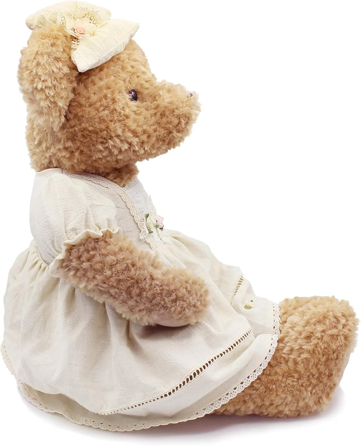 Oitscute Big Baby Teddy Bear with Cloth Cute Stuffed Animal Soft Plush Toy 25" (White&Brown)