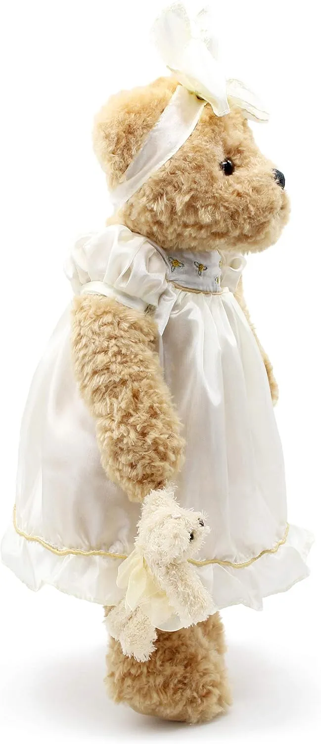 oitscute Teddy Bears Baby Cute Soft Plush Stuffed Animal Toy for Girl Women 16" (White Lace)