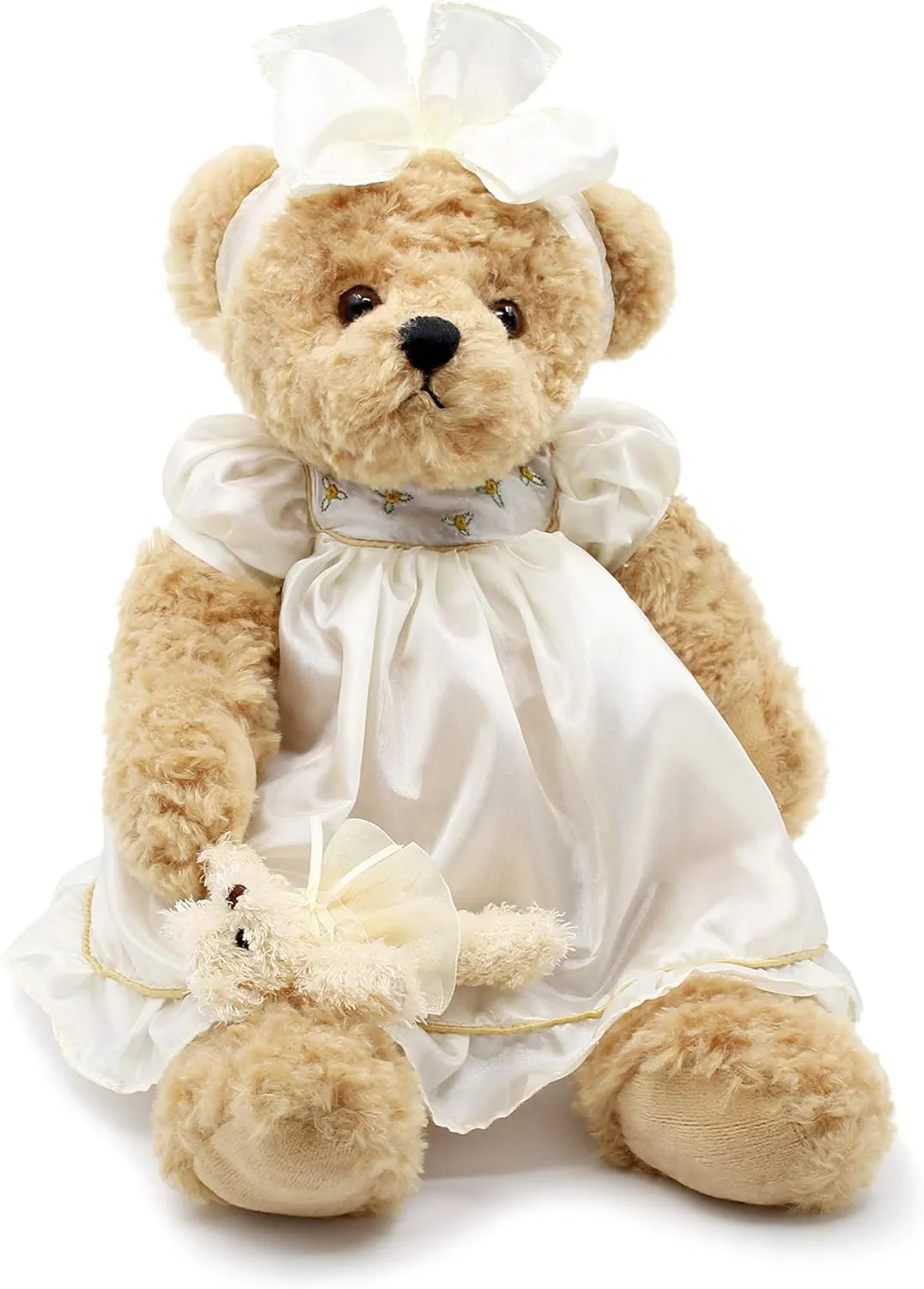 oitscute Teddy Bears Baby Cute Soft Plush Stuffed Animal Toy for Girl Women 16" (White Lace)