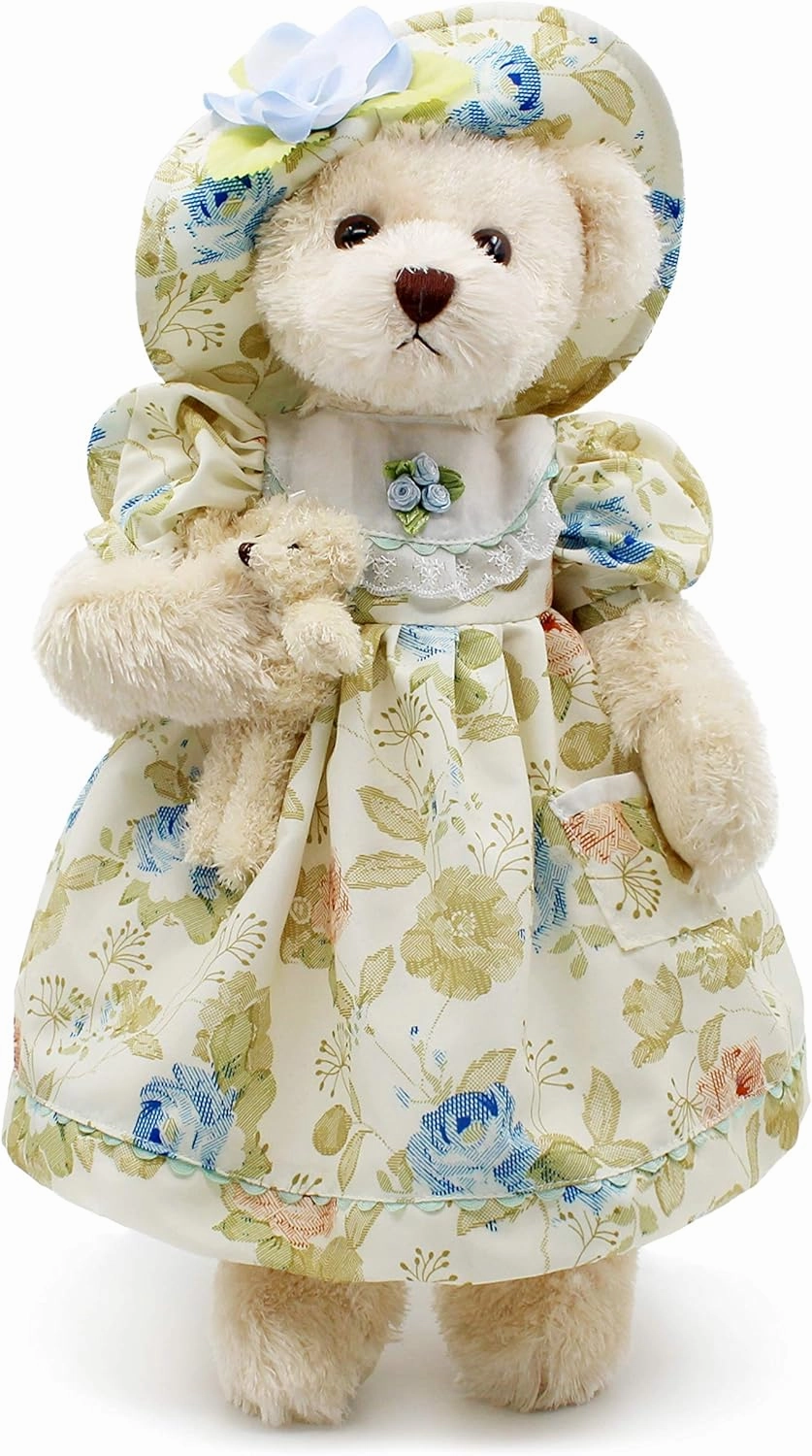 oitscute Teddy Bears Baby Cute Soft Plush Stuffed Animal Toy for Girl Women 16" (Green Flower)